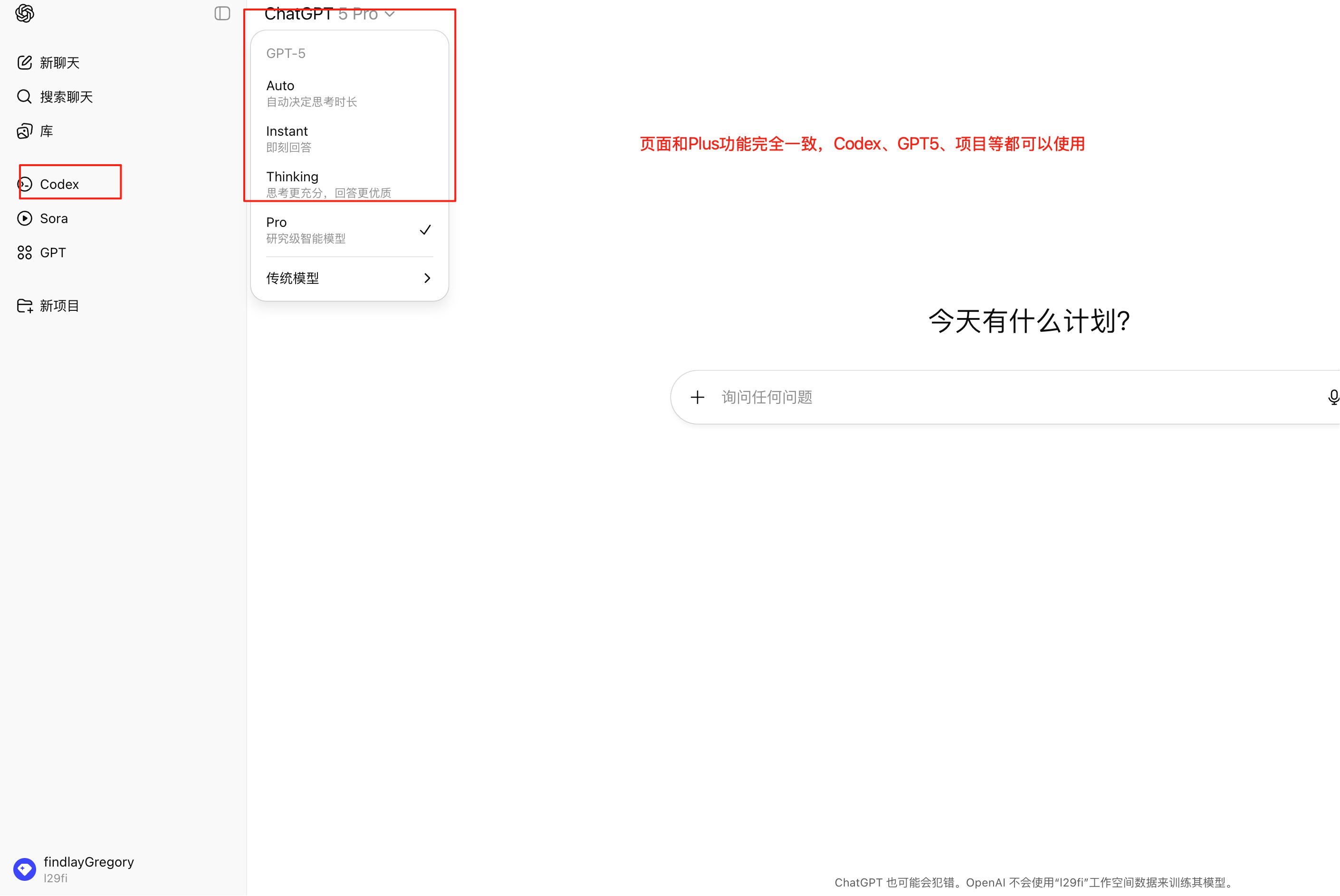 ChatGPT Plus 代充开通后界面示意